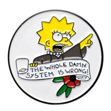 Wholesale custom own logo souvenir Simpsons decoration metal pin badge